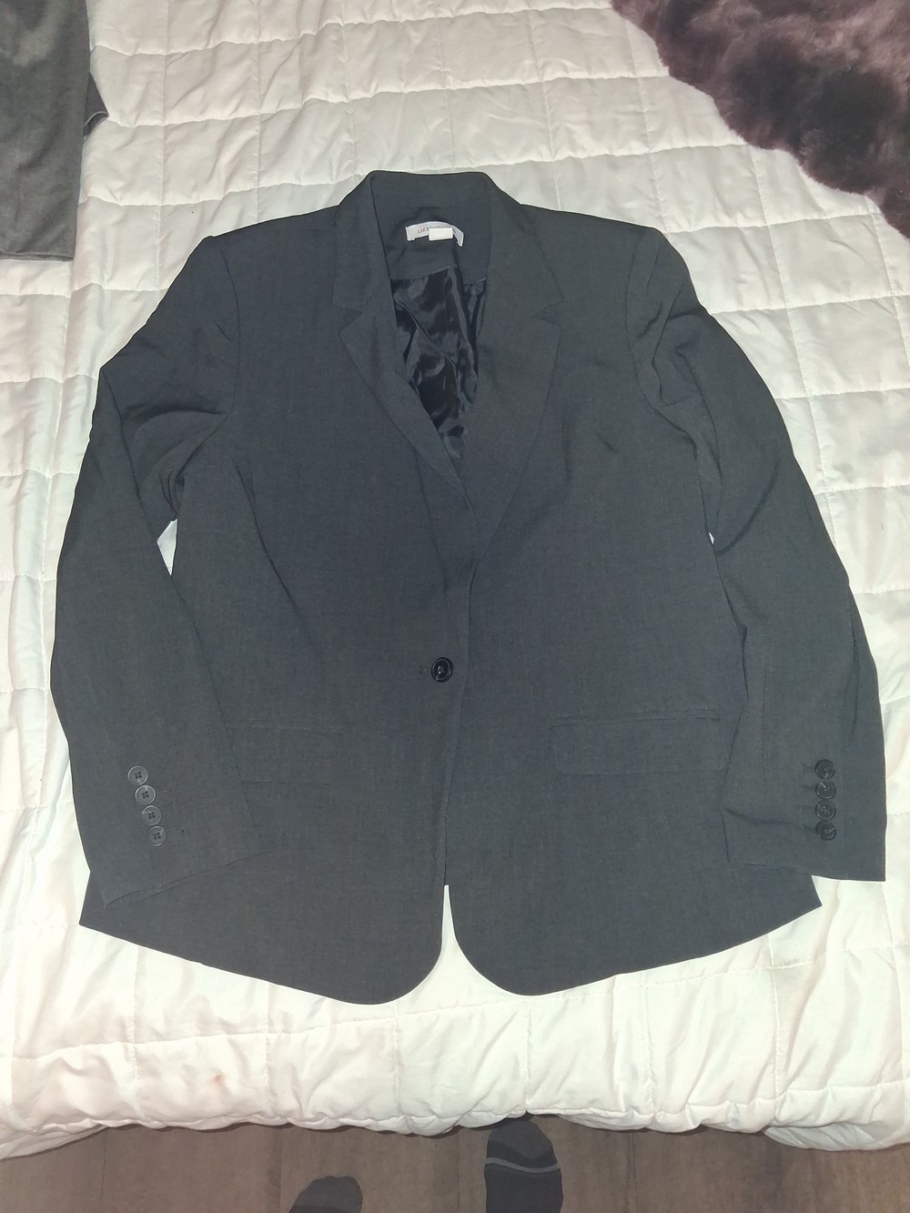 Liz Claiborne Men's Charcoal Gray Single-Button Blazer